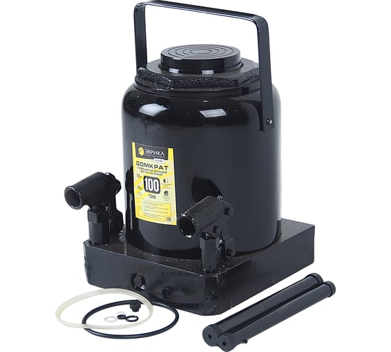 Изображение товара Гидравлический бутылочный домкрат ЭВРИКА с клапаном, 100 т, ремкомплект ER-81001