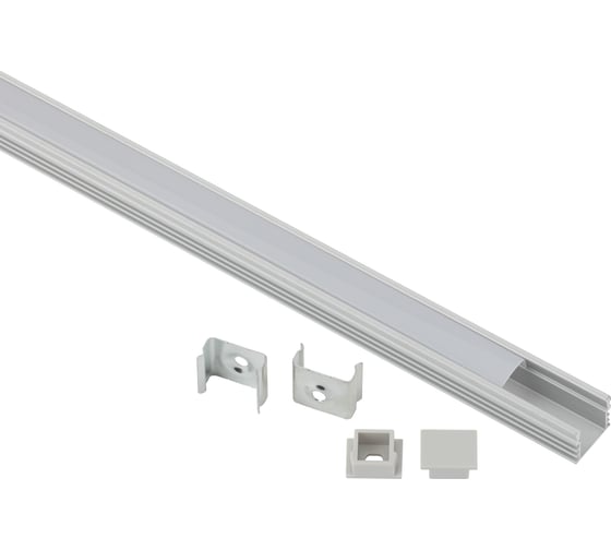 Изображение товара Комплект с накладным анодированным профилем ЭРА 16121m 16x12мм, 1м, серебристый САВ261 Б0062813