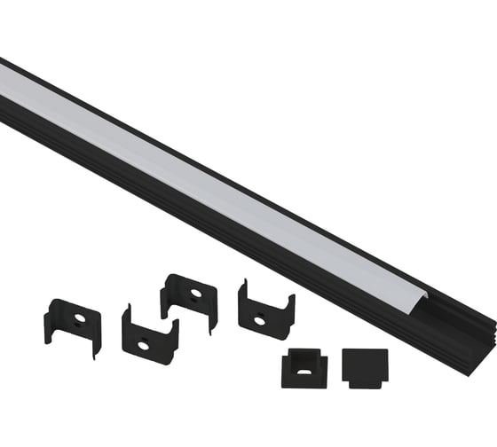 Изображение товара Комплект с накладным анодированным профилем ЭРА 1612B 16x12мм, 2м, черный САВ261 Б0062758