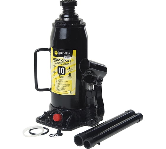 Изображение товара Гидравлический домкрат бутылочный с клапаном 10т, ремкомплект Эврика ER-80101 839171