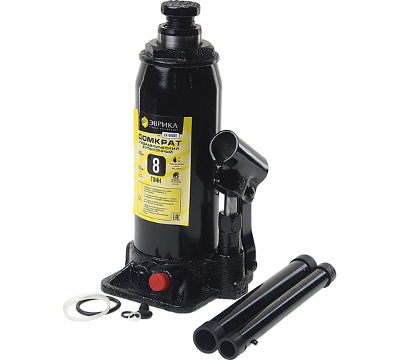 Изображение товара Гидравлический домкрат бутылочный с клапаном 8т, ремкомплект Эврика ER-80081 839189