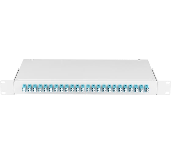 Изображение товара Оптический кросс NIKOMAX 19", 1U, укомплектованный на 48 портов LC/UPC, SM 9/125 OS2, серый, полный NMF-RP48LCUS2-WS-ES-1U-GY