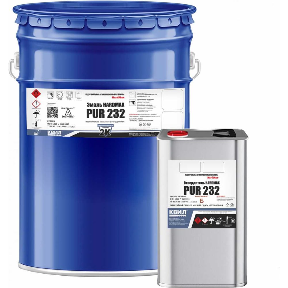 Изображение товара Эмаль HardMax pur 232.70 гл RAL 3020 сигнально-красная 20,4 кг для металла