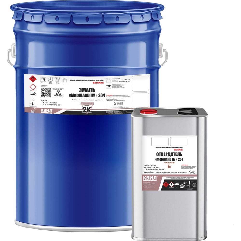 Изображение товара Эмаль акриловая HardMax MobiHARD ПУ 234.90 ВГ RAL 7046, водно-дисперсионная, 25л