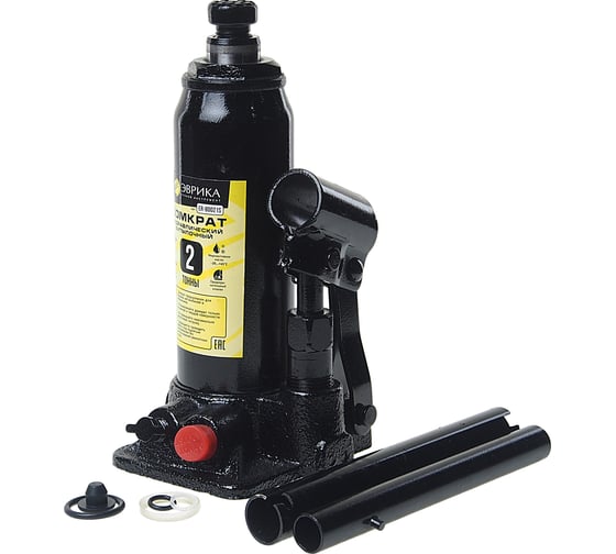 Изображение товара Гидравлический домкрат бутылочный с клапаном 2т, ремкомплект в кейсе Эврика ER-80021S 839176