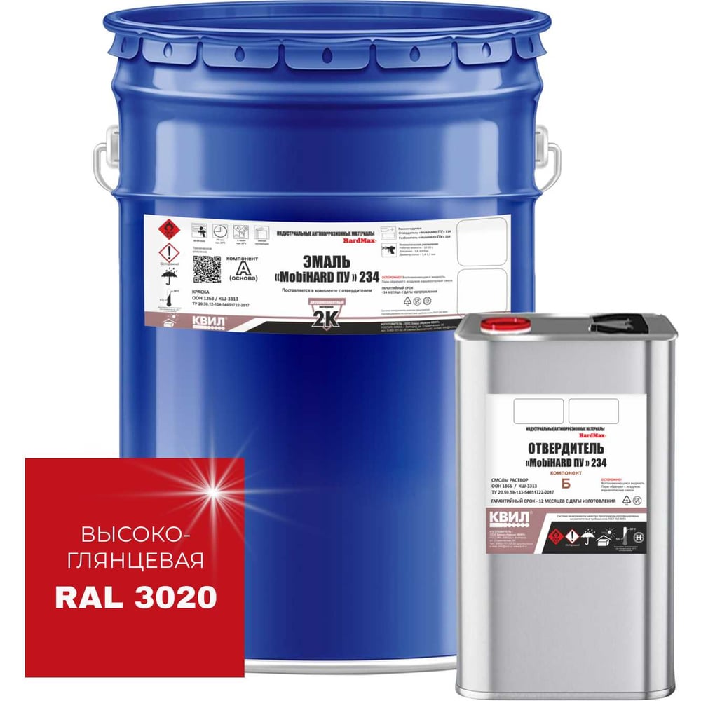 Изображение товара Эмаль HardMax MobiHARD для металла и древесины глянцевая 25л