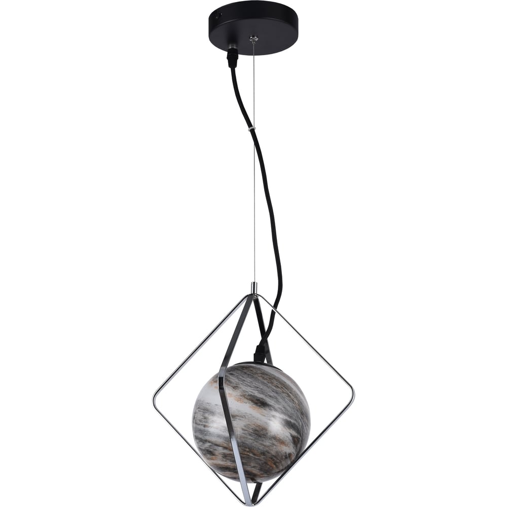 Изображение товара Подвесной светильник Gerhort G51209/1CR с мраморным плафоном, черный хром