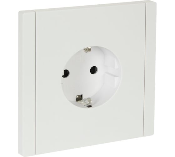 Изображение товара Розетка IEK FORTEPIANO с заземлением, с защитными шторками, безвинтовое крепление, 16А FP213 белый FP-R14-16-1-K01
