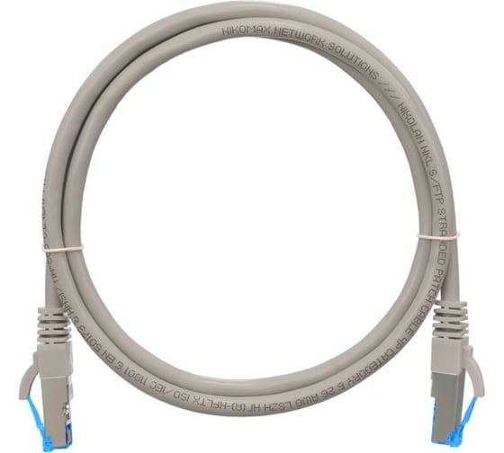 Изображение товара Шнур NIKOMAX S/FTP, 4 пары, категория 6, 7х0, 165 мм, PVC, серый, 0.15 м NMC-PC4SE55B-001-GY