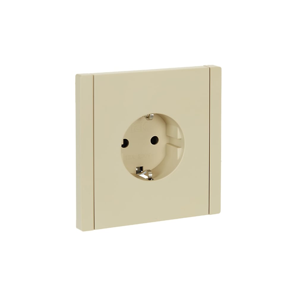 Изображение товара Розетка IEK FORTEPIANO с заземлением защитными шторками 16А ваниль FP413