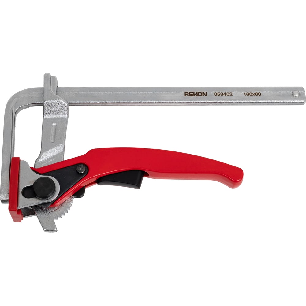 Изображение товара Цельнометаллическая рычажная струбцина REKON RFG3-160-60 с храповиком