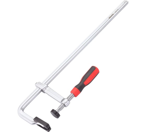 Изображение товара Цельнометаллическая струбцина с защитными колпачками REKON RF07-500-100 с эргономичной рукояткой из пластика 058214