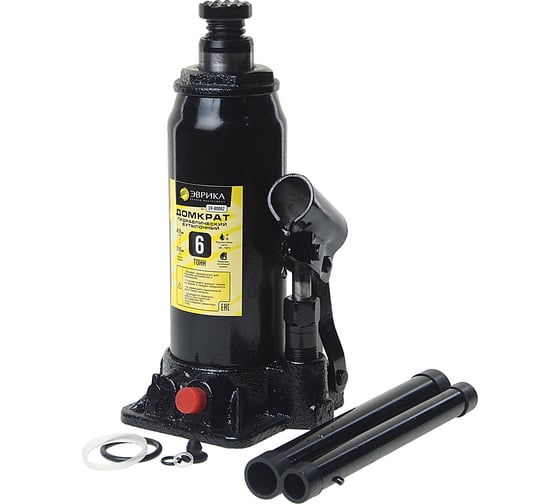 Изображение товара Гидравлический бутылочный домкрат ЭВРИКА с клапаном, 6 т, ремкомплект ER-80062
