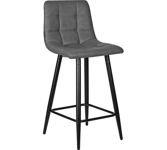 Изображение товара Стул полубарный DOBRIN OLIVIA (винтажная антрацитовая экокожа (RU-08), черные матовые ножки) LML-8078-1_B-M_EL-RU-08