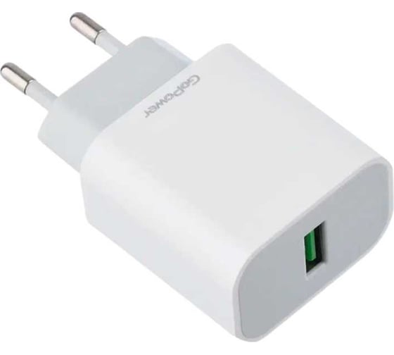 Изображение товара Сетевое З/У GoPower GPQC07 1USB 18W QC3.0 белый 00-00022767