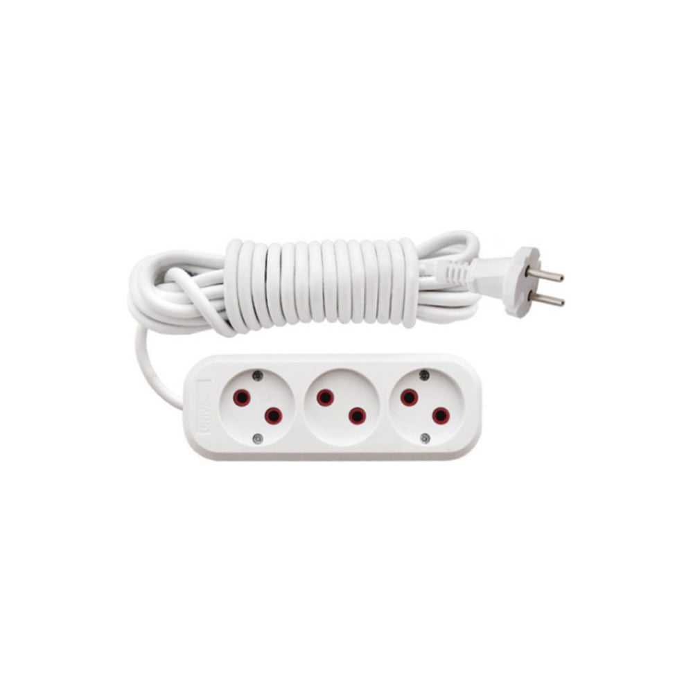 Изображение товара Бытовой удлинитель FIT без заземления 3 розетки 5м белый