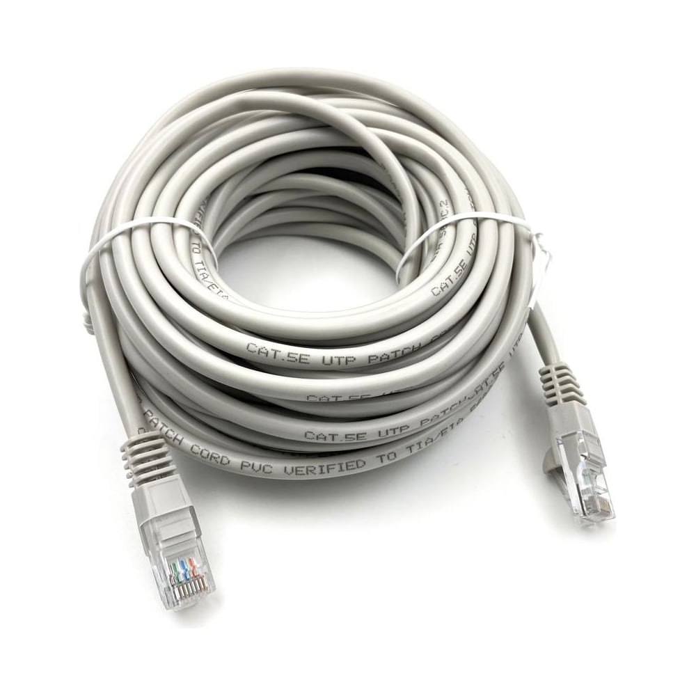 Изображение товара Патч-корд UTP 4 пары cat5E CCA 10м серый RJ-45 -RJ-45 BURO