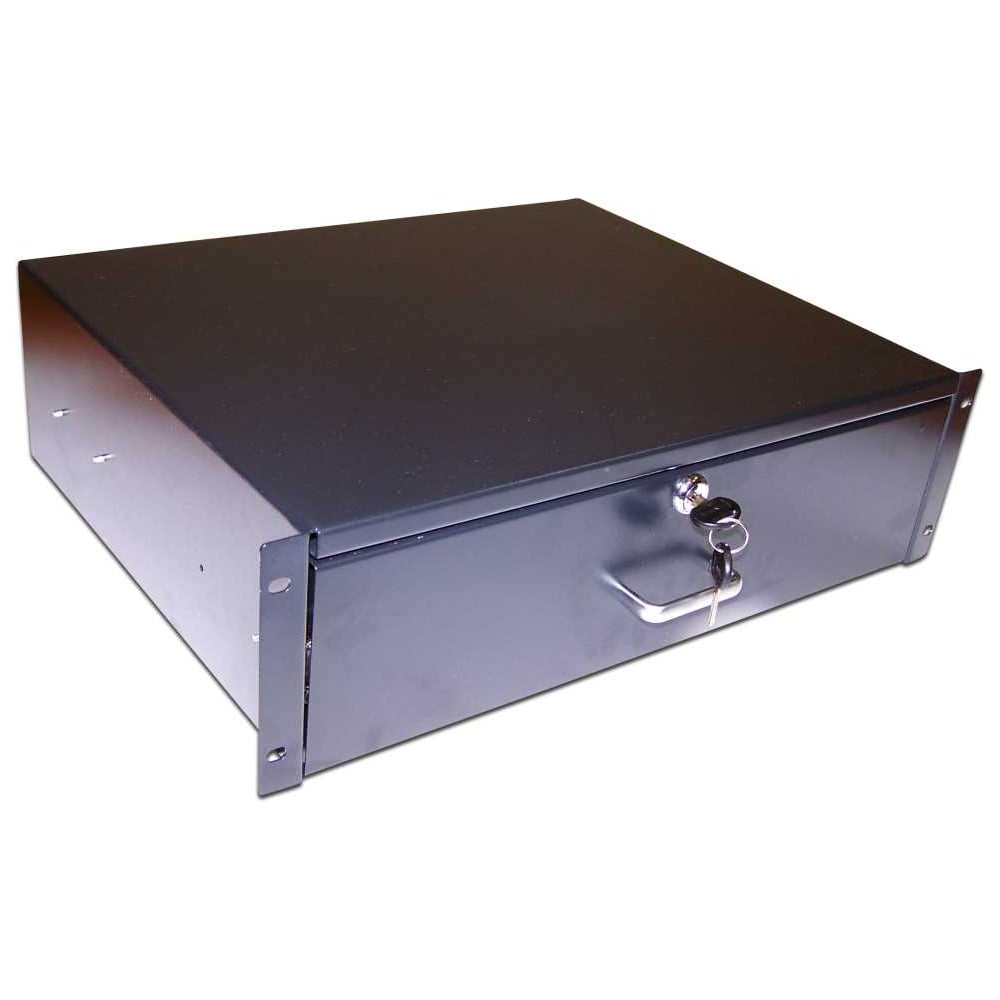 Изображение товара Выдвижной ящик TWT 19 2U с замком черный для шкафов 440 мм