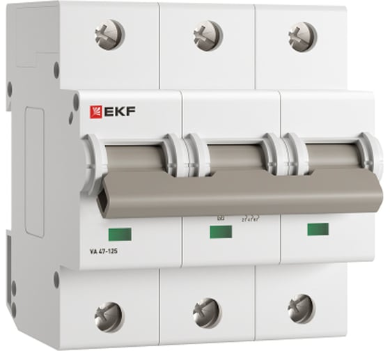 Изображение товара Автоматический выключатель EKF ВА 47-125, 3P, 32А, C, 15кА, PROXIMA mcb47125-3-32C