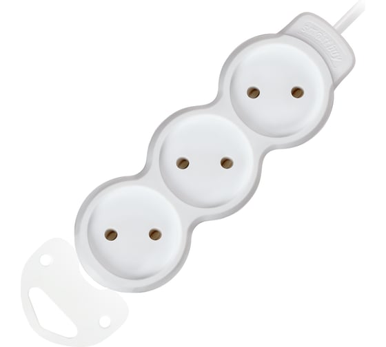 Изображение товара Удлинитель Smartbuy New, 3 гнезда 7 метров 10А/2,2кВт без заземления ПВС 2x1,0 мм² SBE-10-3-07m-N