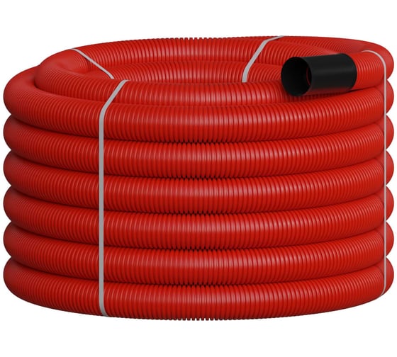 Изображение товара Труба ПНД двустенная гофрированная Экопласт NR110 D110 мм 50 м 110 см для прокладки кабеля под землей 80110