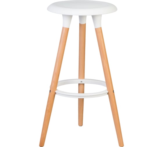 Изображение товара Табурет барный DOBRIN ROYCE (цвет сиденья белый (W-02), цвет основания светлый бук) LMZL-PP652_LB-MTR_P-W-02