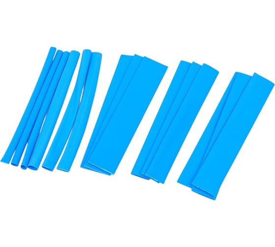 Изображение товара Термоусаживаемая трубка Smartbuy 2/1-4/2-6/3-8/4-10/5-12/6 (6 размеров по 3 шт, 10 см), синяя SBE-HST-as-db