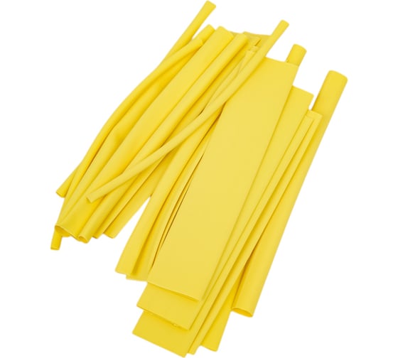 Изображение товара Термоусаживаемая трубка Smartbuy 2/1-4/2-6/3-8/4-10/5-12/6 (6 размеров по 3 шт, 10 см), желтая SBE-HST-as-y