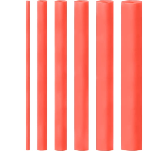 Изображение товара Термоусаживаемая трубка Smartbuy 2/1-4/2-6/3-8/4-10/5-12/6 (6 размеров по 3 шт, 10 см), красная SBE-HST-as-r