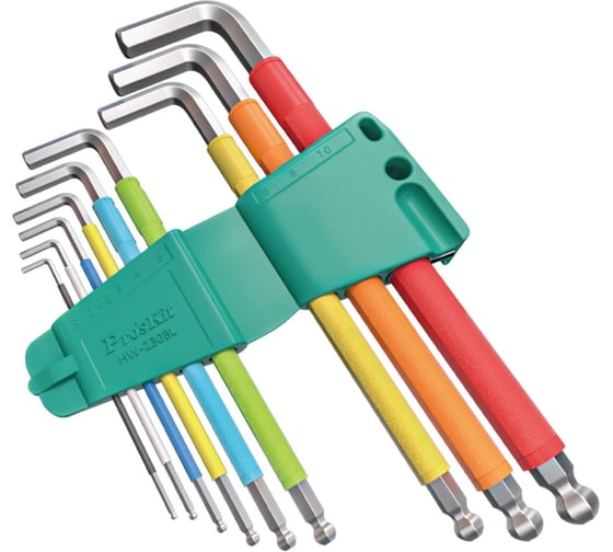 Изображение товара Набор разноцветных шестигранных ключей Pro'sKit HW-230BL 00451867