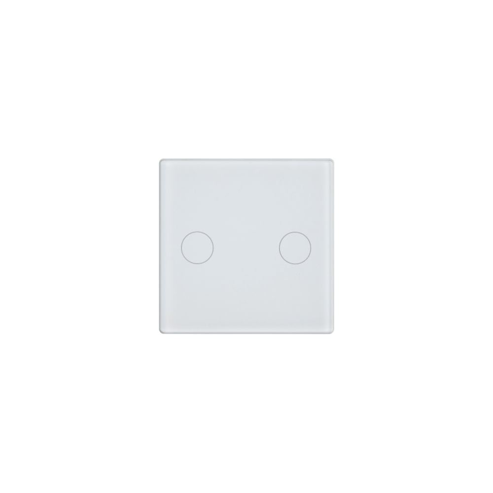 Изображение товара Выключатель Sibling стеклянная панель 2 клавиши белая 47x47 мм