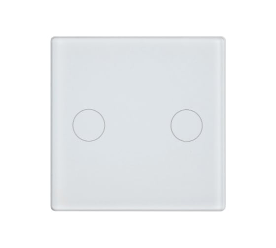 Изображение товара Стеклянная панель выключателя Sibling в рамку 2кл белая (47x47мм) 00-01018298