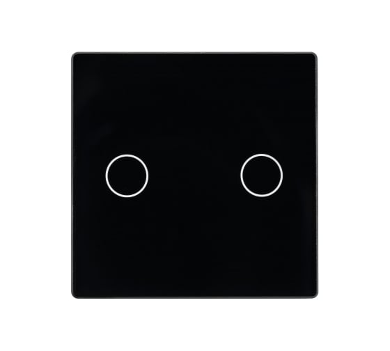 Изображение товара Стеклянная панель выключателя Sibling в рамку 2кл черная (47x47мм) 00-01018302