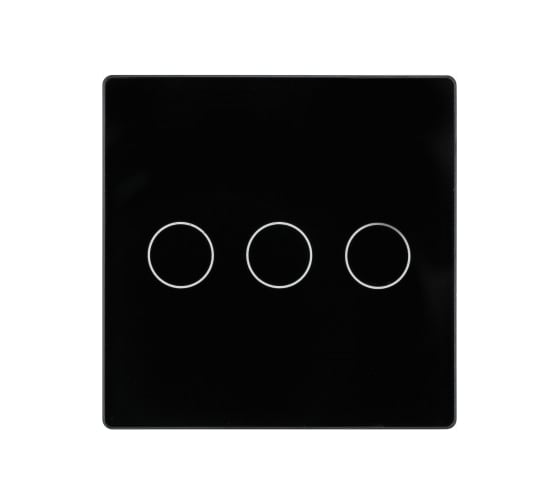 Изображение товара Стеклянная панель выключателя Sibling в рамку 3кл черная (47x47мм) 00-01018303