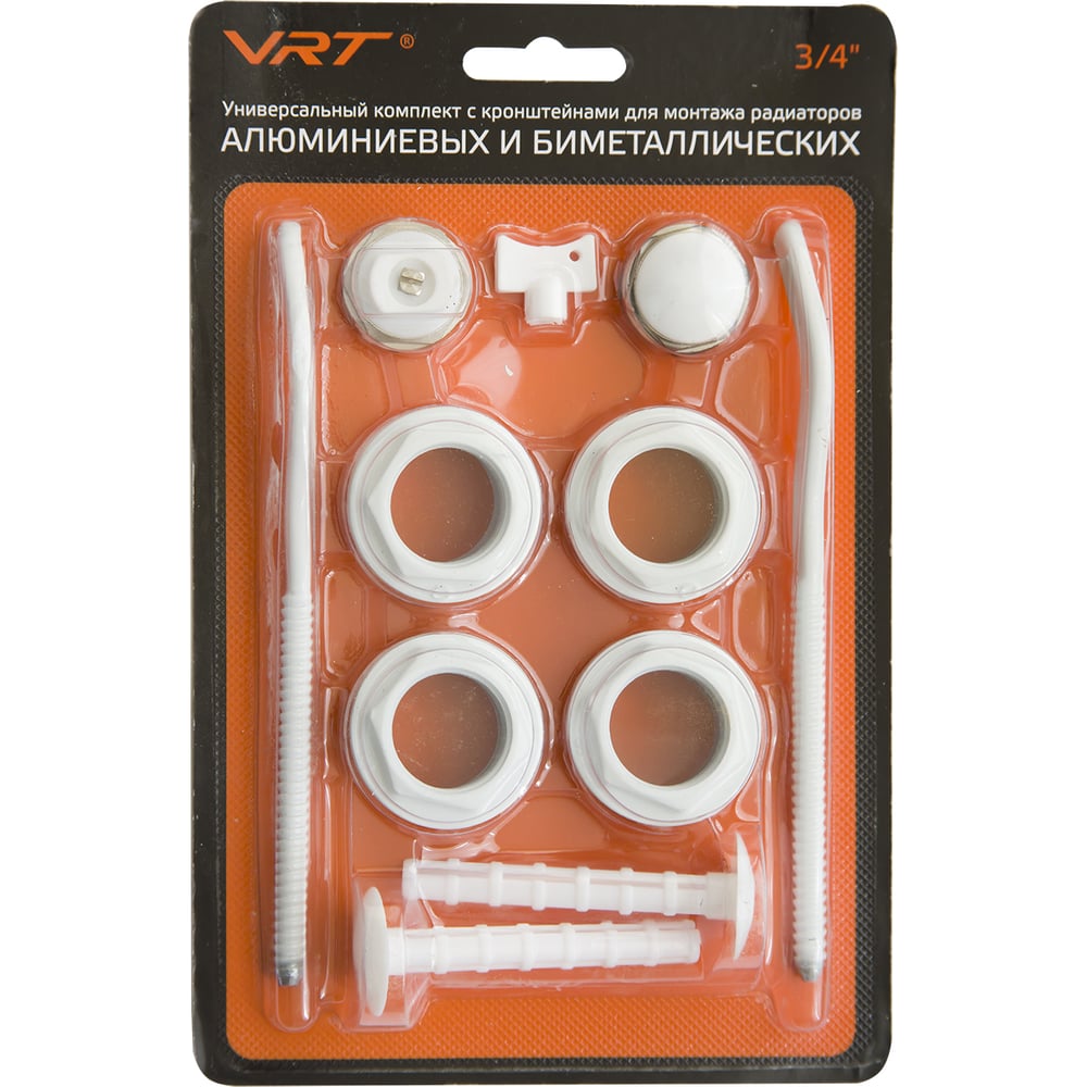 Изображение товара Комплект для радиатора VRT 3/4 с двумя кронштейнами белый
