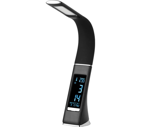 Изображение товара Настольная лампа-светильник SONNEN Sm-01b на подставке, Lcd-экран, Светодиодная, 5 Вт, черный, 238232