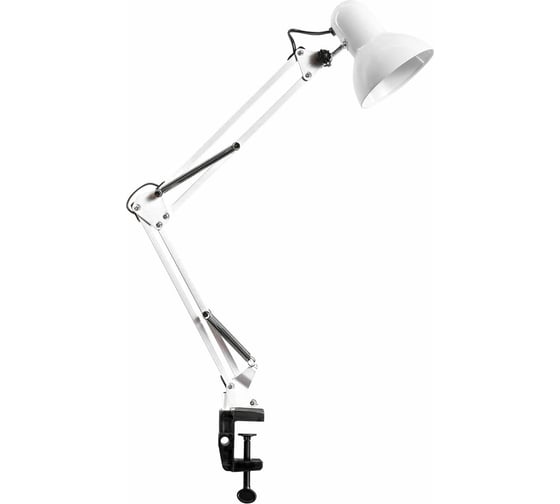 Изображение товара Настольная лампа-светильник DASWERK на струбцине, Е27, 40 Вт, белый, высота 75 см, 238323