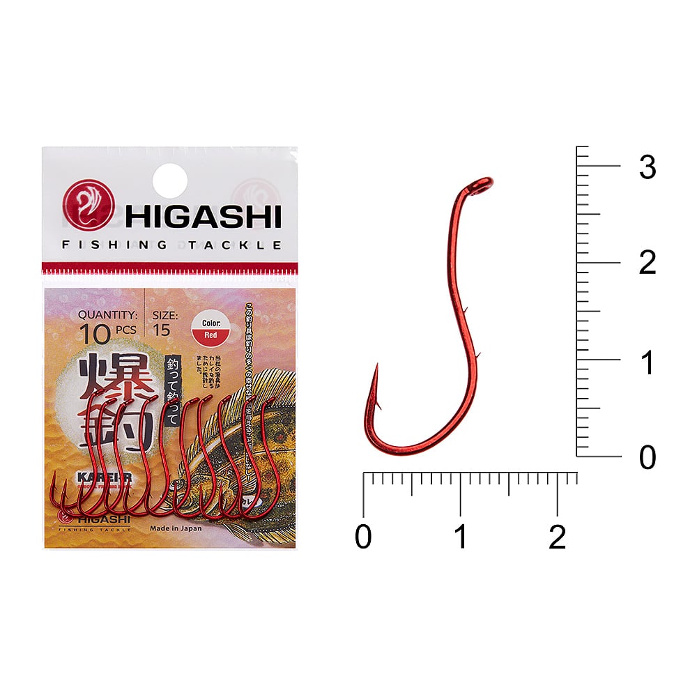 Изображение товара Крючок HIGASHI Karei R #15, Red 04908_3636