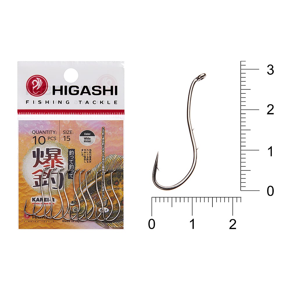 Изображение товара Крючок HIGASHI Karei R #15 белый никель 10 штук