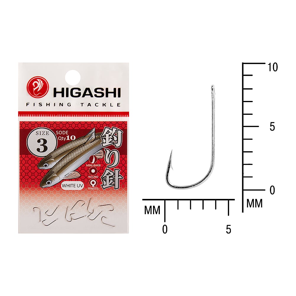 Изображение товара Металлический крючок HIGASHI Sode ringed #3 White UV 03676 10 шт