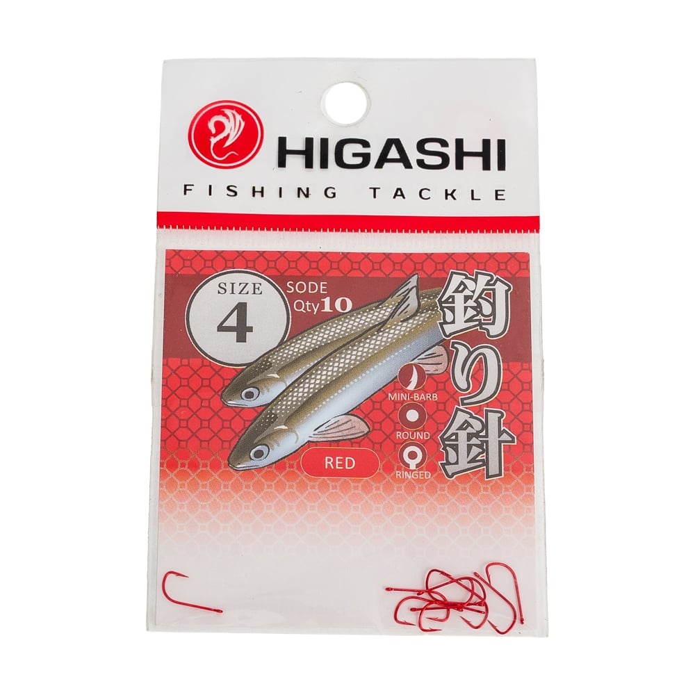 Изображение товара Крючок HIGASHI Sode ringed #4 Red 04075 для рыбалки