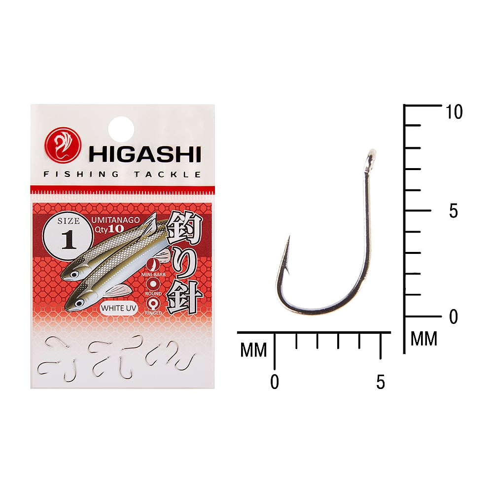 Изображение товара Крючок HIGASHI Umitanago ringed #1 White UV 03695