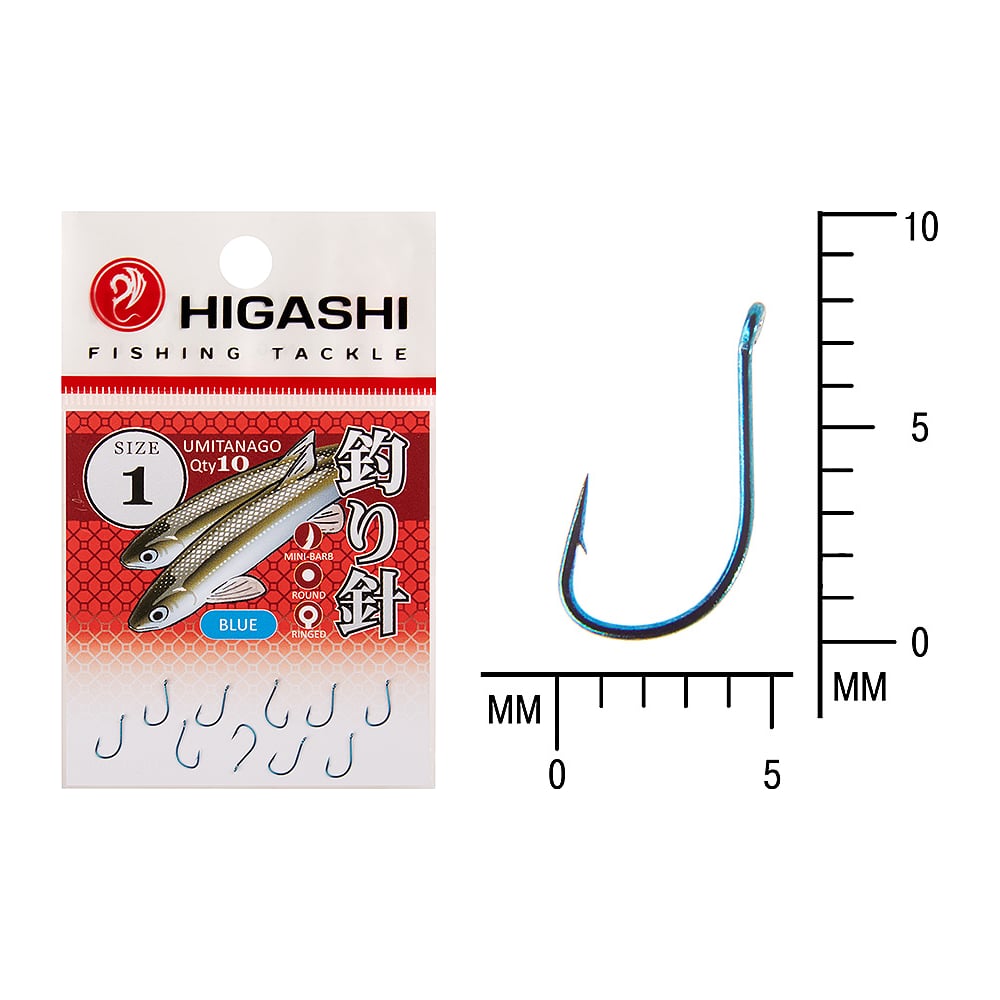 Изображение товара Рыболовный крючок HIGASHI Umitanago ringed #1 Blue 03691 металлический