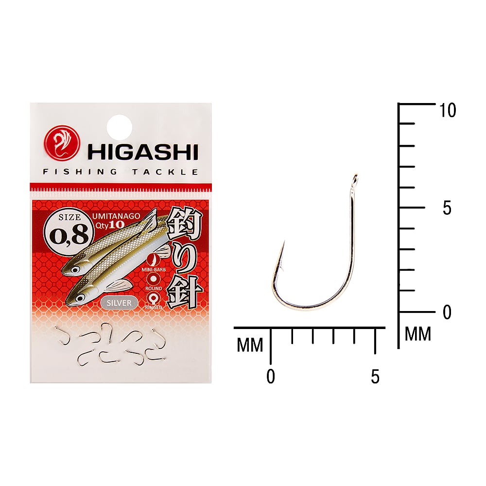 Изображение товара Рыболовный крючок HIGASHI Umitanago #0,8 Silver 03688