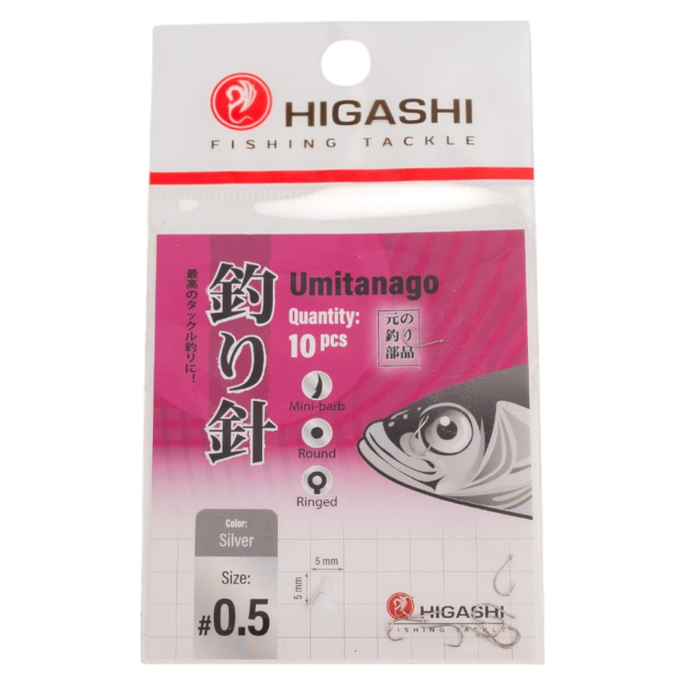Изображение товара Крючок HIGASHI Umitanago ringed #0,5 Silver 03681 металловой 10 штук