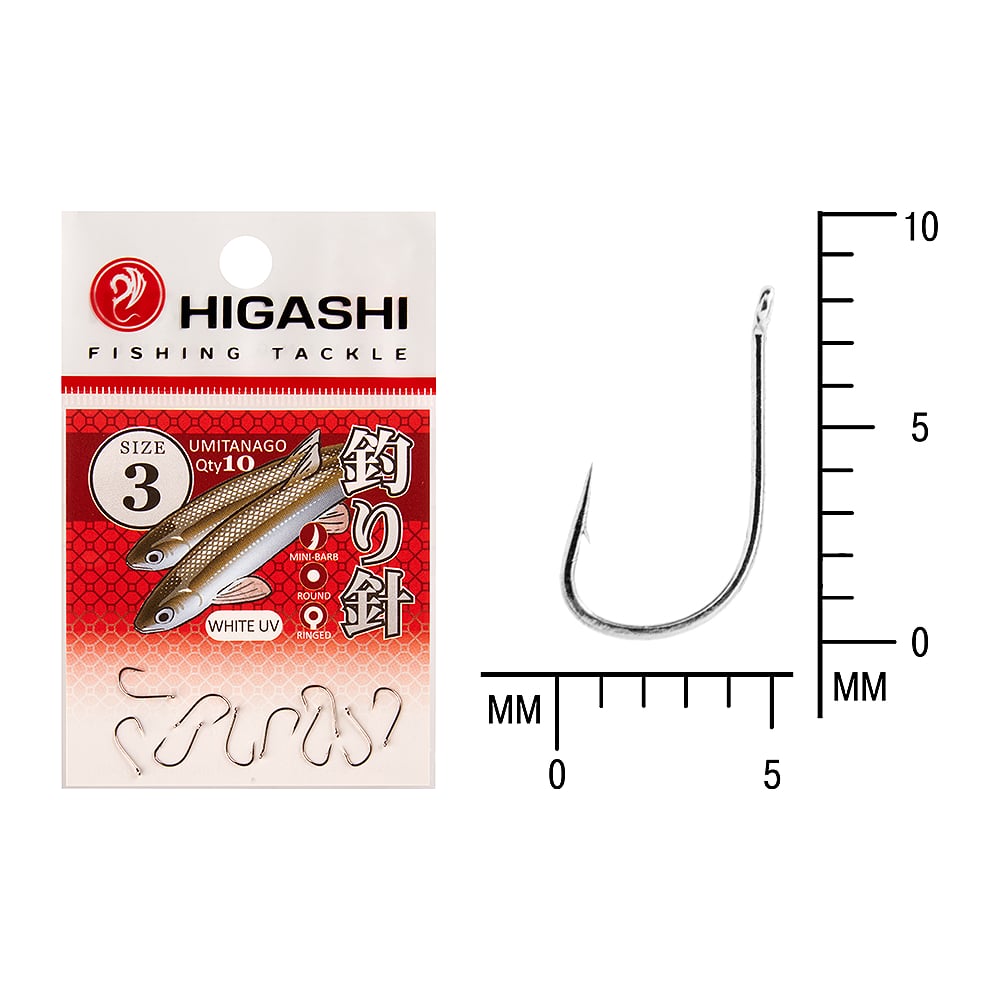 Изображение товара Крючок HIGASHI Umitanago ringed #3 White UV 03697