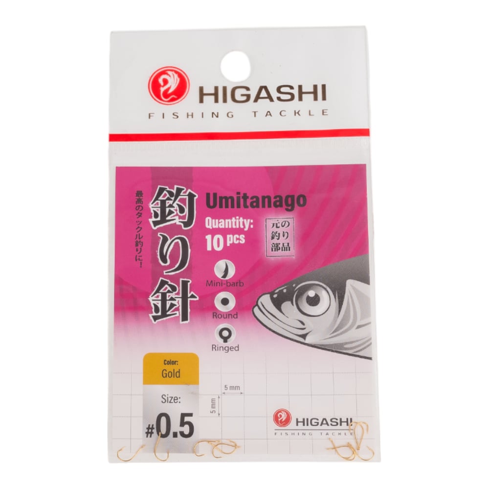 Изображение товара Рыболовный крючок HIGASHI Umitanago ringed 0,5 мм 10 шт металлик