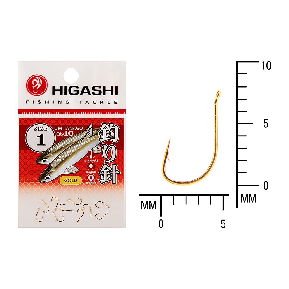 Изображение товара Рыболовный крючок HIGASHI Umitanago ringed 1 Gold 10 шт