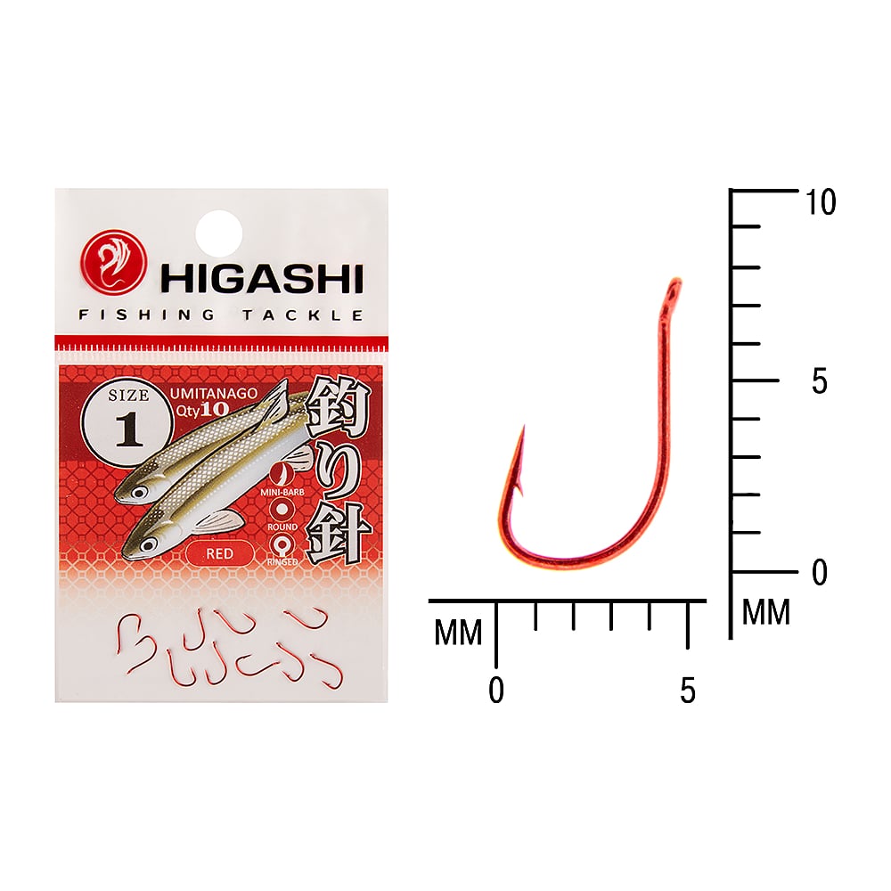 Изображение товара Крючок HIGASHI Umitanago ringed #1 Red 03693