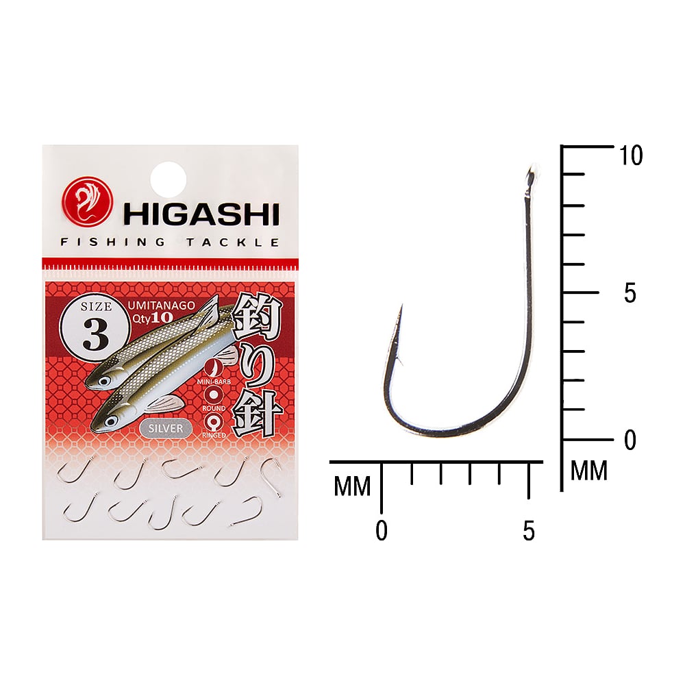 Изображение товара Крючок HIGASHI Umitanago ringed #3 Silver 03696 для рыбалки